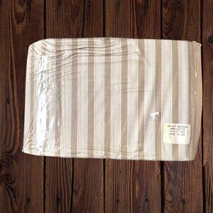 NEW Vintage SPRINGS Beige Tan Stripe Select Seconds 100% Cotton USA Twin Fitted